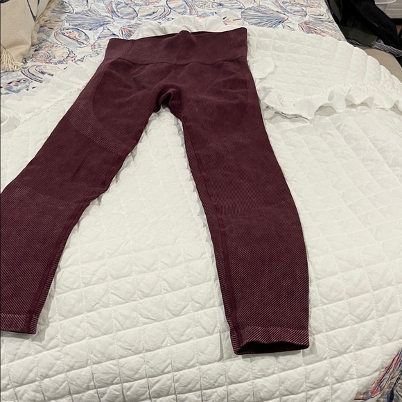 Women's Burgundy Corduroy Leggings - Picture 1 of 1